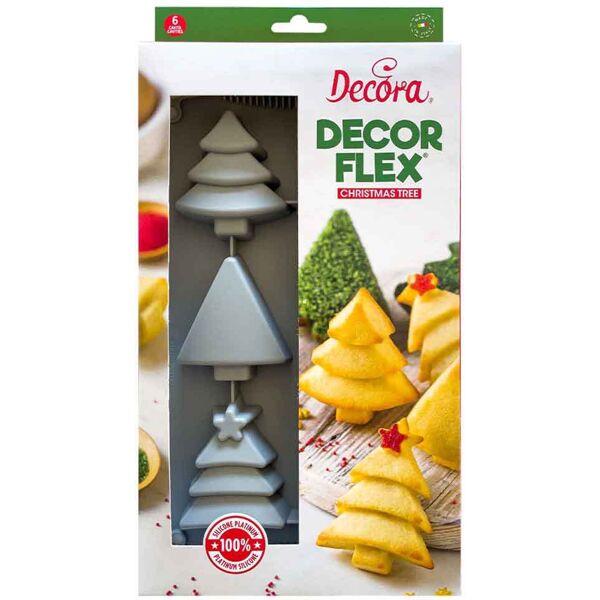 stampo antiaderente in silicone per 6 alberi di natale decora