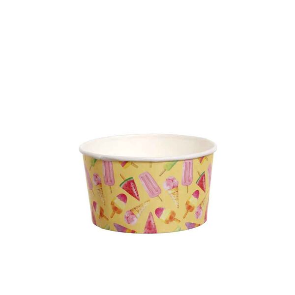 poloplast 56 coppette gelato in carta madeline fantasia gialle 170ml
