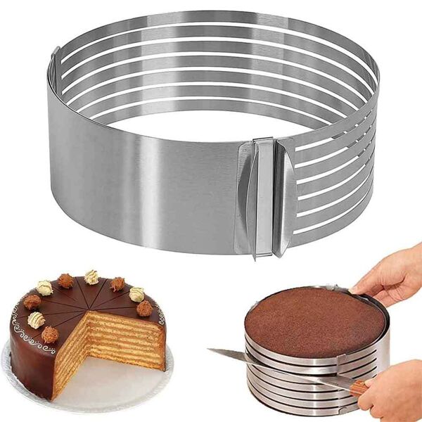 graziano anello taglia torte affettatorte regolabile acciaio inox Ø24 cm - 26 cm