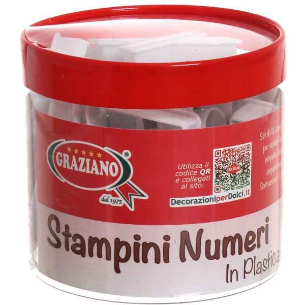 graziano set 15 cutters tagliapasta in plastica numeri e segni aritmetici h 5,5 cm