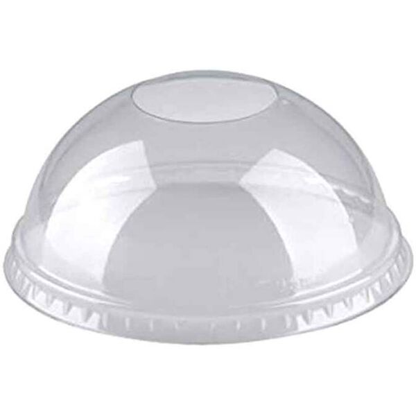 dopla 100 coperchi a cupola in plastica trasparente Ø8 cm con foro