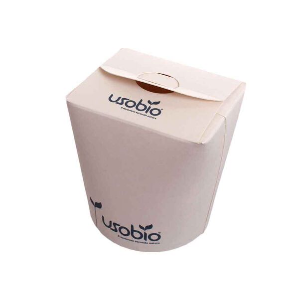 usobio 50 contenitori per asporto in cartoncino compostabile Ø8 x h 9,5 cm