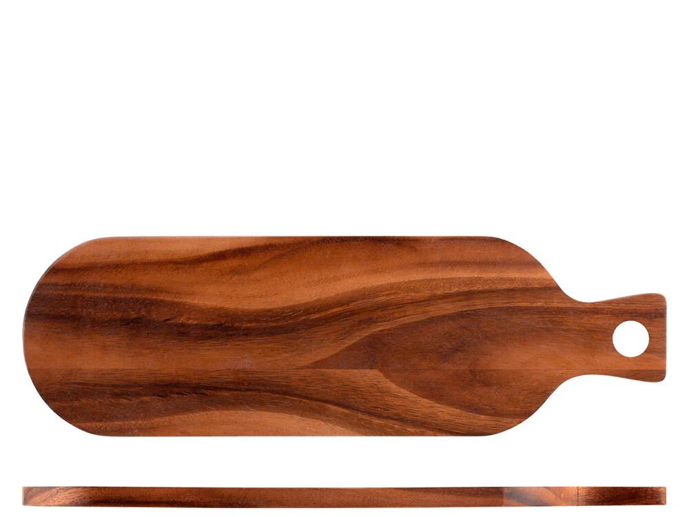 H&H Lifestyle Tagliere in legno Acacia con manico cm 14x45