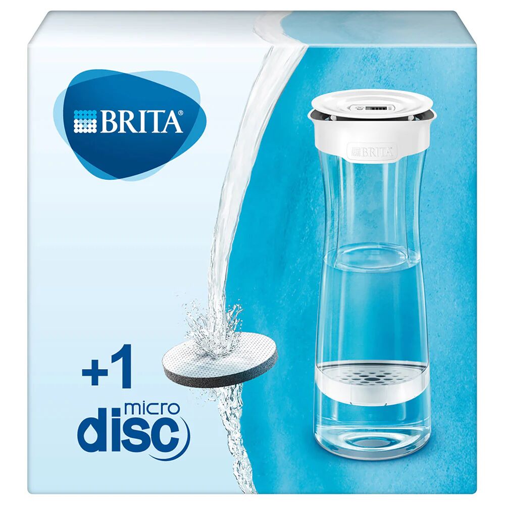 Brita Bottiglia filtrante per acqua bianca (1.3l) incl. 1 x filtro MicroDisc - adatta alla porta del frigorifero con Memo digitale