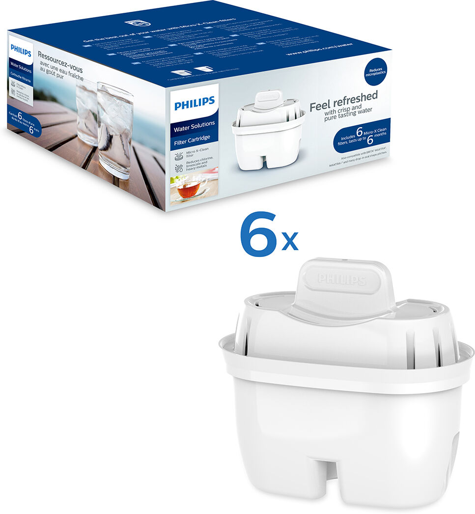 Filtro Per Caraffa Filtrante Philips Water X-Clean - Conf. 6 Filtri