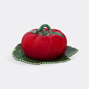 Bordallo Pinheiro 'tomate' Butter Dish