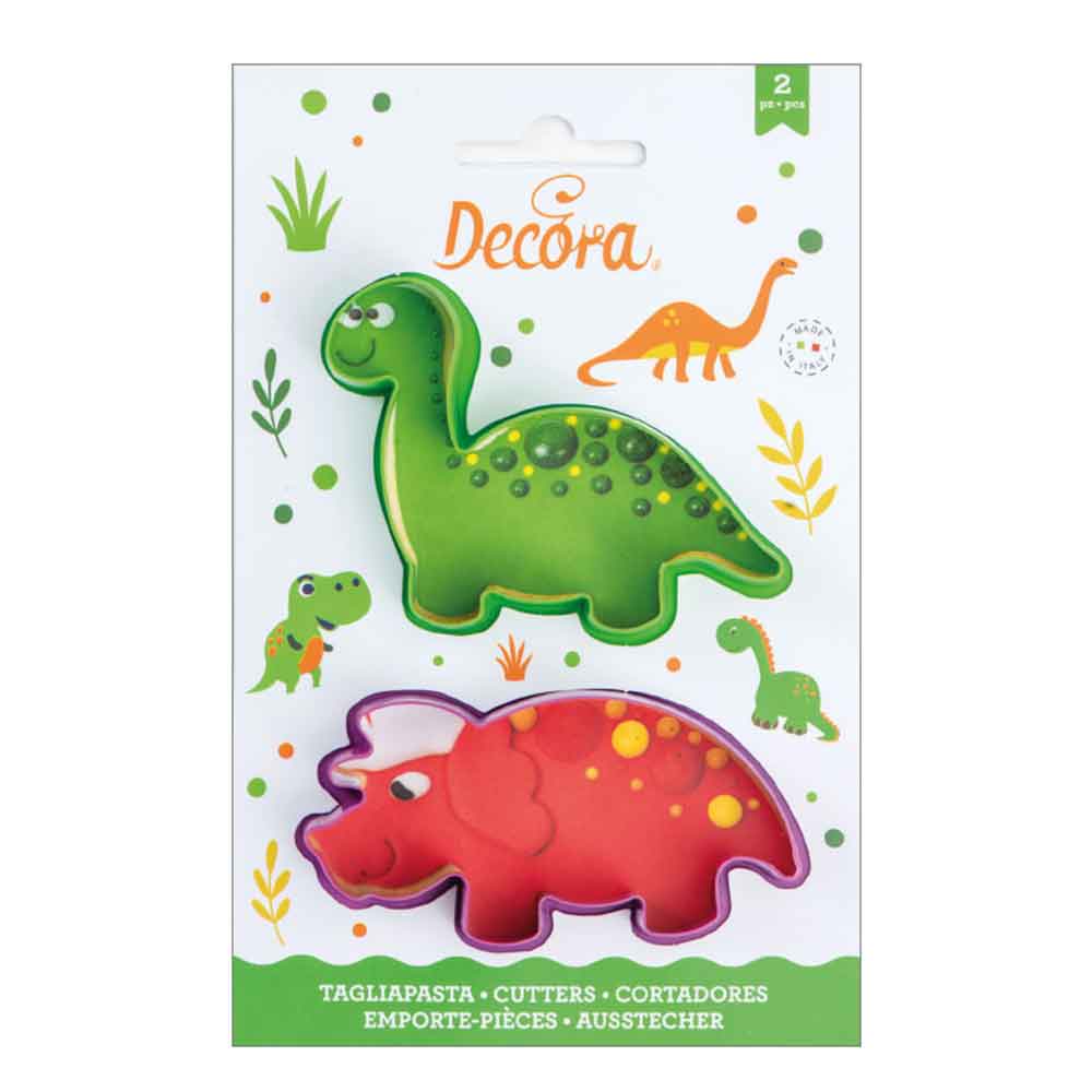 Decora Set 2 Cutters Tagliapasta In Plastica Animali Dinosauri