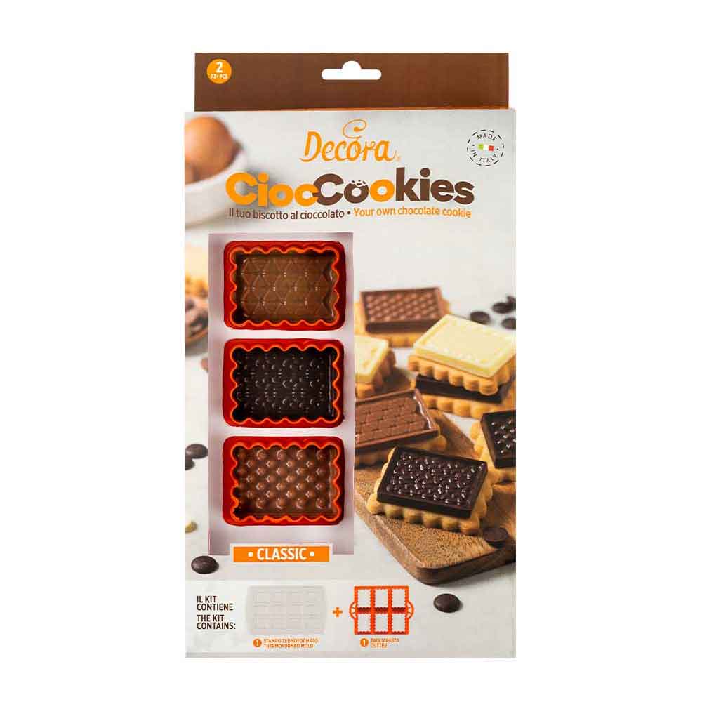 Decora Set Tagliapasta E Stampo Cioccolato Per 6 Biscotti