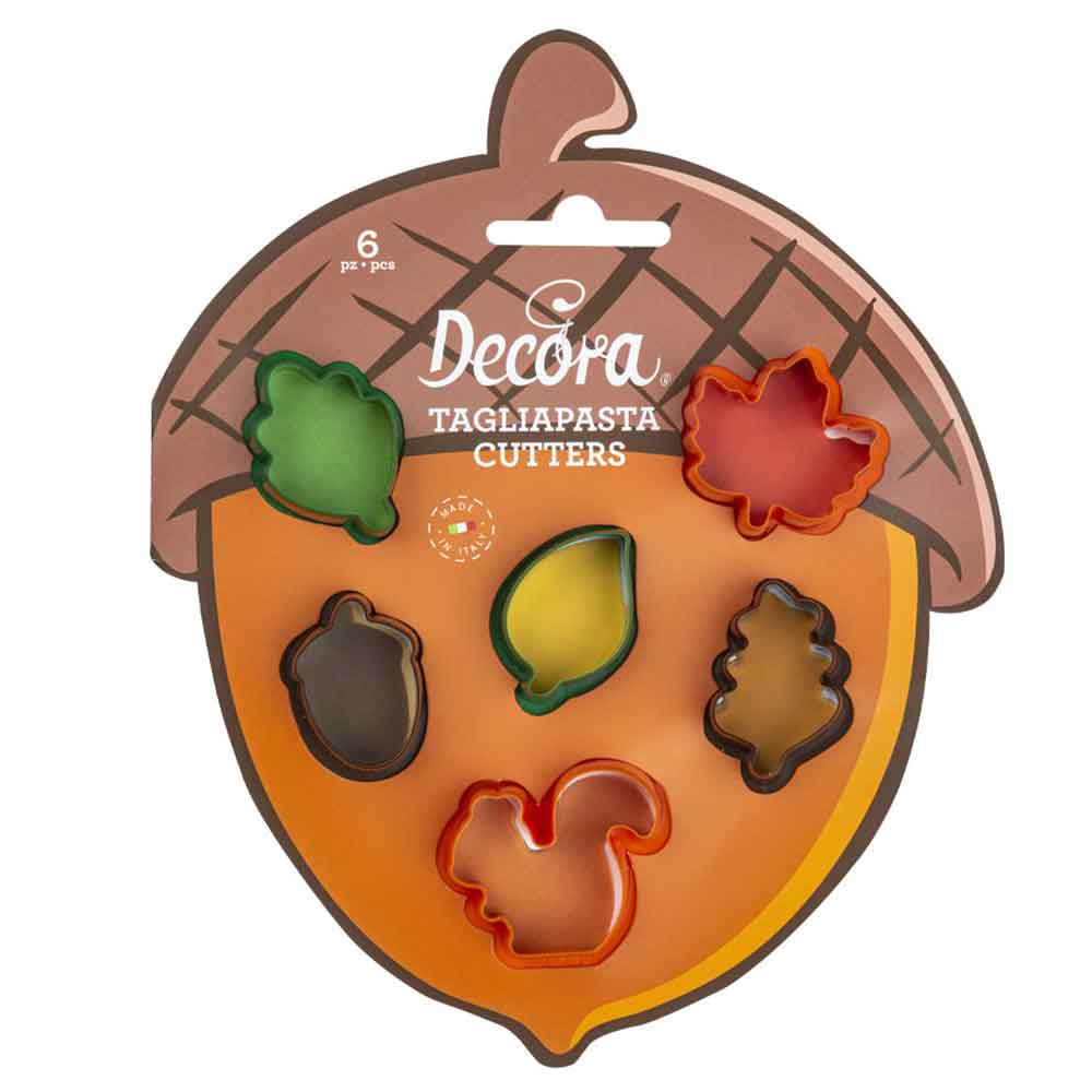 Decora Set 6 Mini Cutters Tagliapasta In Plastica Con Soggetti Del Bosco