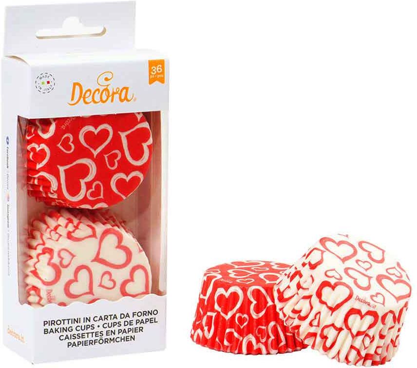 36 Pirottini Per Muffin In Carta Love Decora Ø 5 Cm