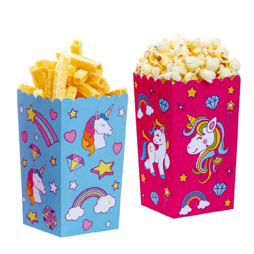 Decora 6 Party Box In Cartoncino Unicorno Compostabili 7 X 7 X 14 H Cm