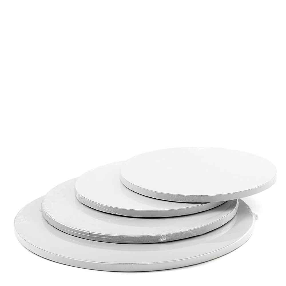 Decora Cakeboard Vassoio Sottotorta Rotondo Rivestito Bianco H 1,2 Cm