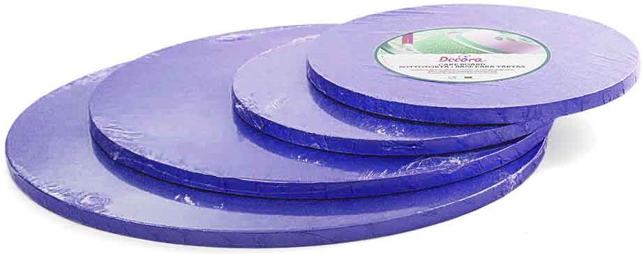 Decora Cakeboard Vassoio Sottotorta Rotondo Rivestito Blu H 1,2 Cm