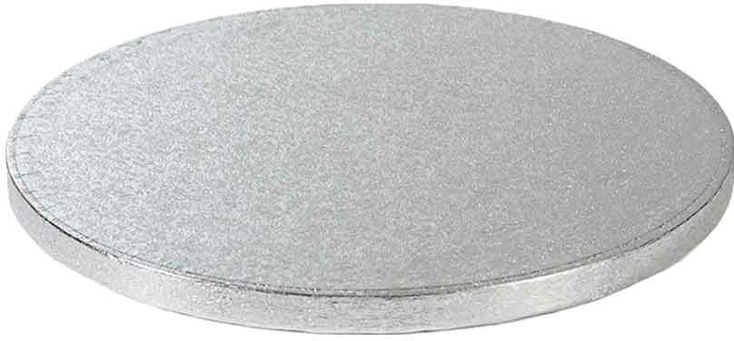 Decora Cakeboard Vassoio Sottotorta Rotondo Rivestito Argento Ø30 H 1,2 Cm