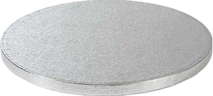 Decora Cakeboard Vassoio Sottotorta Rotondo Rivestito Argento Ø36 H 1,2 Cm