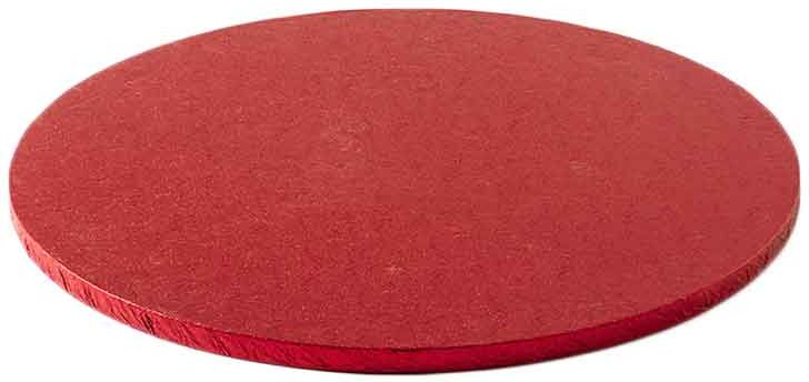 Decora Cakeboard Vassoio Sottotorta Rotondo Rivestito Rosso Ø25 H 1,2 Cm