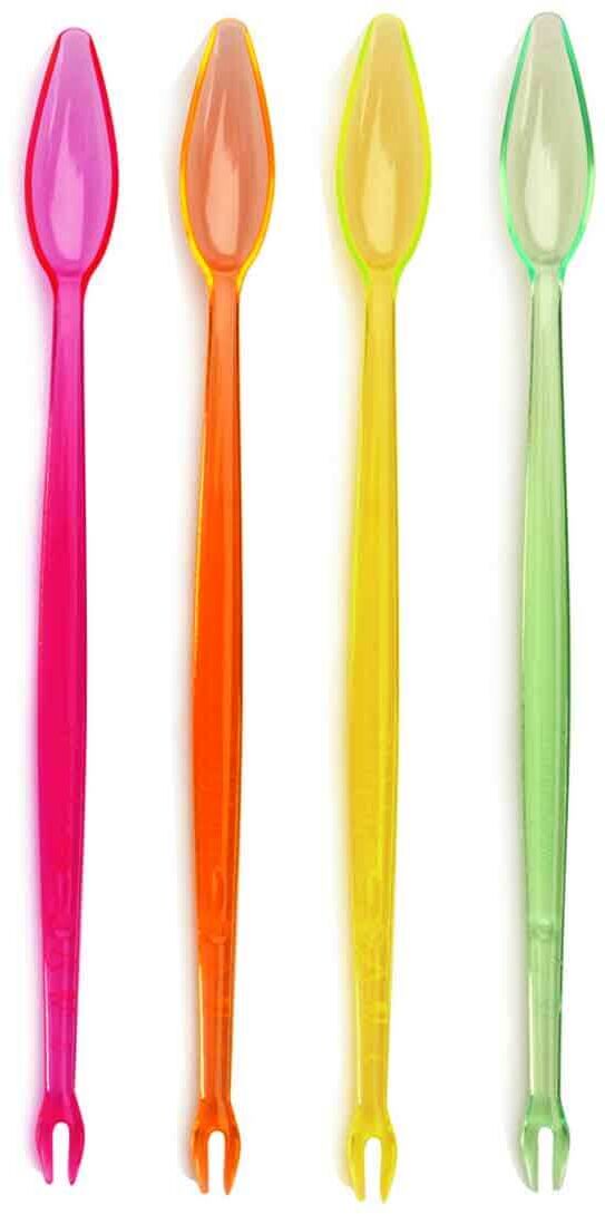 poloplast 100 mixer per cocktail a cucchiaio di plastica riutilizzabili colorati lunghi 19 cm