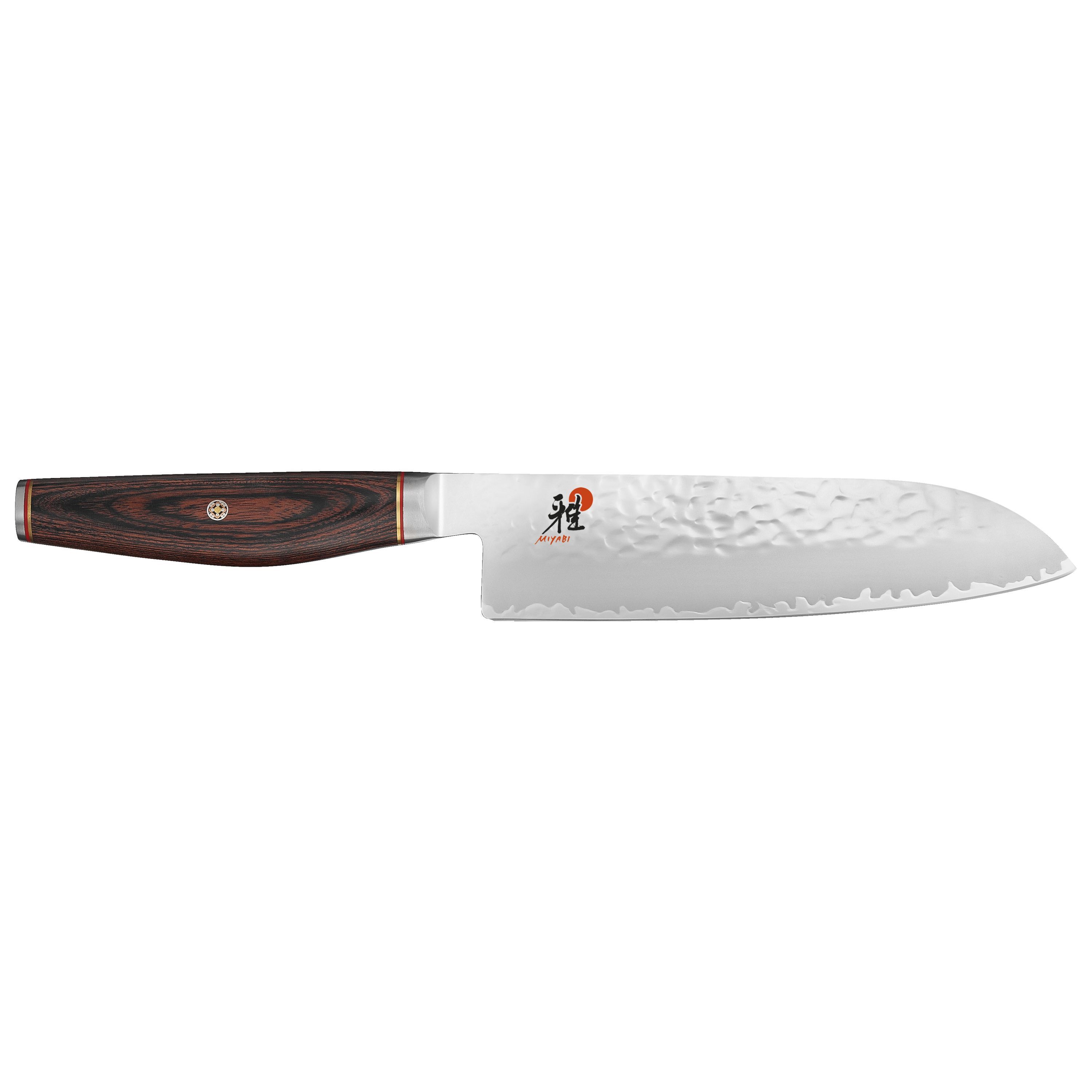 MIYABI 6000 MCT Coltello Santoku liscio - 18 cm, marrone