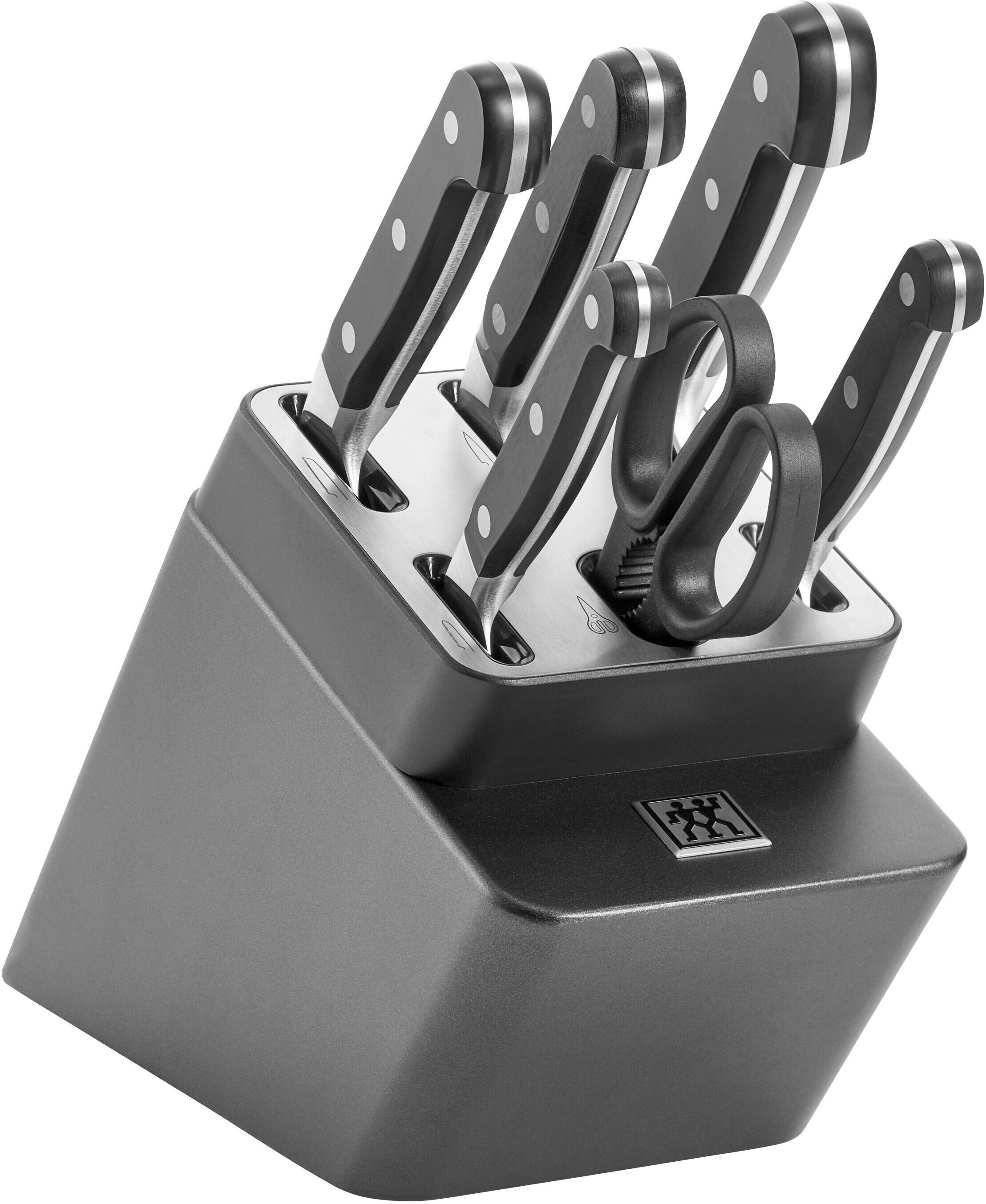 ZWILLING Pro Set di coltelli con ceppo sistema autoaffilante - 7-pz., Antracite