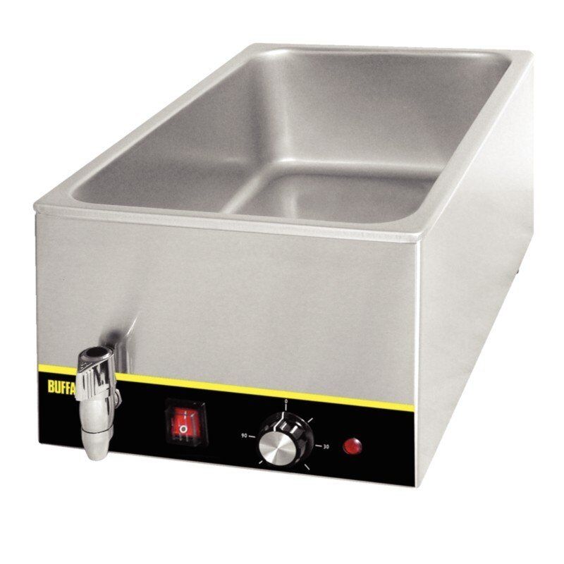 Buffalo Bain Marie Buffalo, GN 1/1, 150mm diep, 230V/1300W, met aftapkraan