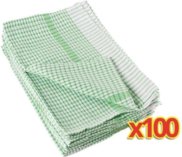 HVS-Select Aanbieding x100 Wonderdry theedoeken groen, 76,3(b) x 50,8(d)cm