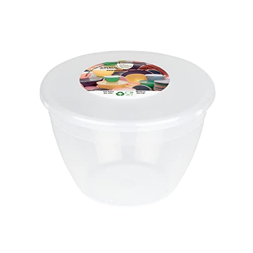 Just Pudding Basins 1 Pint Pudding Basin en Deksel Pack van 4 Plastic Pudding Basins 570ml (1pt) Medium Size Voedsel Veilig Stoomkommen Helder