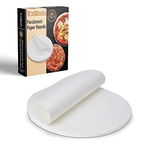 Tortillada – 200 stuks voorgesneden bakpapier vellen/perkamentpapier rondjes (20 cm)