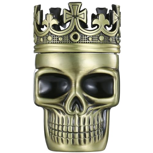 LIHAO Kruidenmolen King Skull leeftijd bekroonde koning schedel pollen crusher voor specerijen, koffie, kruiden, specerijen (brons)