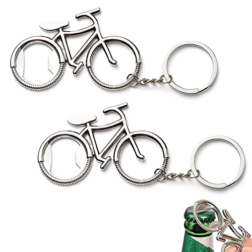 Catelves Set van 2 flesopeners voor fiets, fietsflesopener, sleutelhanger, mini-flesopener, draagbare flesopener, flessenopener met sleutelhanger
