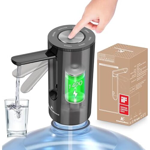 KitchenBoss Waterflessen, pomp, flessen, waterdispenser: USB-lading, elektrische waterdispenser, 1-5 gallon, waterdispenserpomp