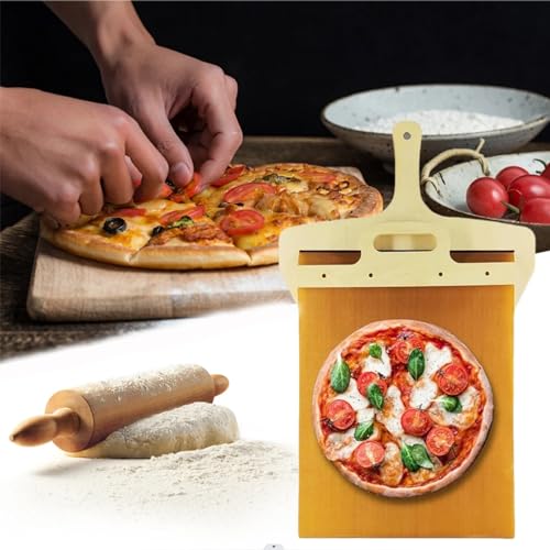 TSHIGO Glijdende Pizzaschil, Pizzaschep Met Handvat, Pizzaspatelpeddel, Voor Binnen- En Buitenovens (Size : 1pcs)