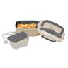 NERTHUS Lunch Box elektrische lunchbox met hoofdvak, roestvrij staal 18/8, grijs, 450 ml 60 ml (FIH 730)
