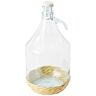 HOME Damigiana met mechanisch deksel, 5 liter, transparant, beige, 18 x 18 x 35 cm