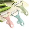 WDEC 3-Pack Keramische Peeler, Apple Peeler, Speed Peeler, Potato Peelers Fruit Peeler Home Keuken Gereedschap, Pink + Blue + Green, Keramische Blade Peelers voor Fruit, Aardappel, Groente