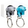 QUALY Kwaliteitsvolle Duo (wit-blauw-grijs) sleutelhanger met 2 olifanten sleutelhangers met fluitje