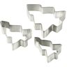 Dr. Oetker Dr.Oetker Cookie Cutter Kerstdennenboom set van 3 11x9x3 cm in zilver, RVS, 11 x 9 x 3 cm