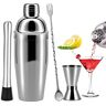 BEOIUCZZY Cocktailshakerset, 750 ml, roestvrij staal, professionele cocktailmixer, barcocktailset, 4-delige roestvrijstalen shaker, baraccessoires, barset voor thuis of in de bar