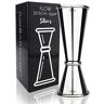 FLOW Barware Jigger 4-in-1 Shot Maat 25ml 50ml 15ml 35ml in een Cocktail Jigger & Alcoholmaatregel   Geest Maatregelen 25ml 50ml   Drankjes Maatregelen voor sterke drank   Zilver