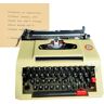 Quepiem Engelse typemachine, retro handmatige typemachine, ouderwetse handmatige typemachine, traditionele draagbare handmatige typemachine met koffer voor vriend/kind/geliefde cadeau(yellow)