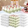 Foppla 12 stuks cupcake-containers, 12 gaten, doorzichtige plastic cupcake-houders met afneembare dekselstapel, cupcake-dozen, herbruikbare cupcake-drager voor cupcakes, muffins, 31,5 x 24,5 x 10 cm