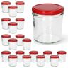 Bormioli Rocco Weckpotten, 20-delige set, 350 ml tot 82 ml, rood deksel, jampot, inmaakpotten