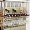 LaxTo Metalen retro muur opknoping gemonteerde wijn champagne glas bekers glaswerk rek houder, 80 x 30 cm geschikt voor maximaal 8 flessen wijn en 24 kopjes glazen (80 x 30 cm)