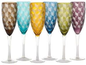 Pols Potten Multicolour Blocks champagneglas 6 stuks