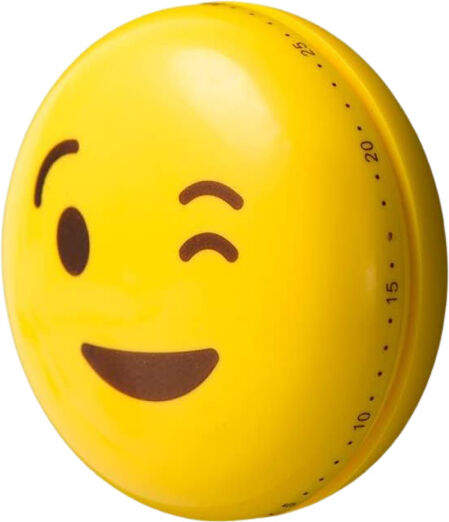 Balvi kookwekker magnetisch Emoji Knipoog 6 cm ABS geel - Geel