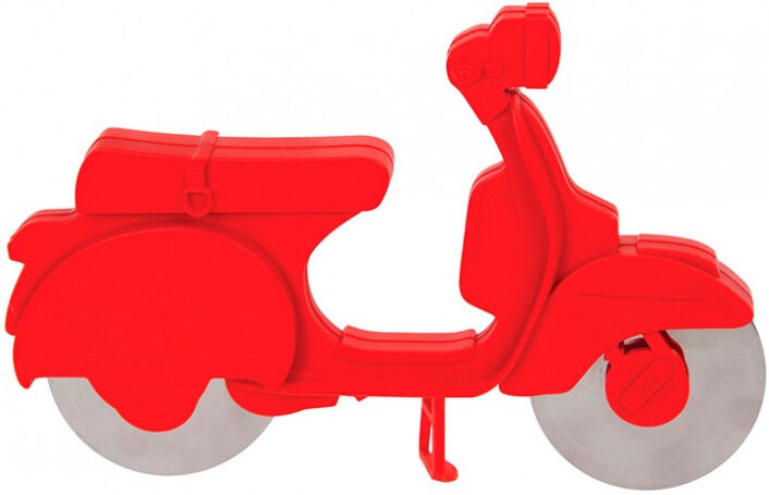 Balvi pizzasnijder Scooter 17,5 x 11,5 cm ABS/RVS rood/zilver - Rood,Zilver