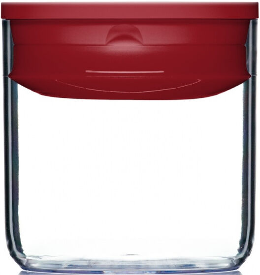 ClickClack vershoudbox Pantry Cube 0,6 L polycarbonaat rood - Rood,Transparant