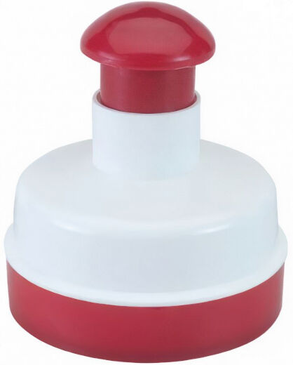 Metaltex hamburgerpers 11 cm rood/wit - Rood,Wit