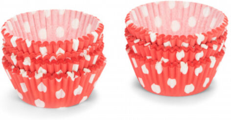 Patisse cupcakevormen Stippen 3 cm papier rood/wit 200 stuks - Rood,Wit