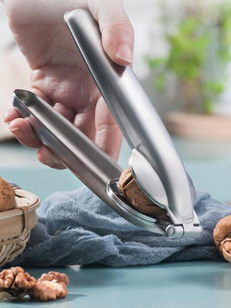 Newchic 1 PC Stainless Steel 2 In 1 Chestnut Clip Walnut Pliers Sharp Serrated Sheller Nut Opener Cutter Kitchen Gadgets