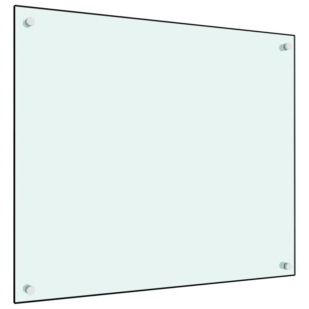 vidaXL Kjøkkenplate hvit 70x60 cm herdet glass